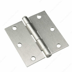 HINGE35– 3.5″ x 3.5″ Standard Hinge, 1/4″ Radius – Satin Nickel