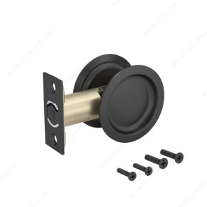 PRBP - Round Pocket Door Pull, Passage - Black