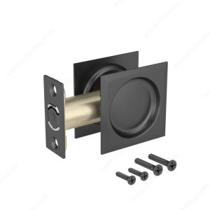 PSBP - Square Pocket Door Pull, Passage - Black