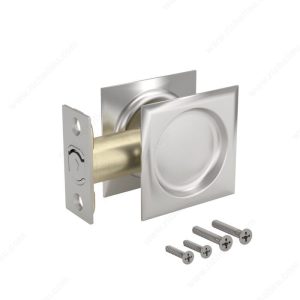 PSP - Square Pocket Door Pull, Passage - Satin Nickel